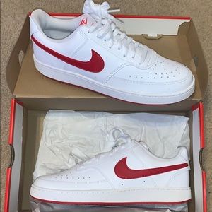 Nike court vision lows size 10.5 white/red
